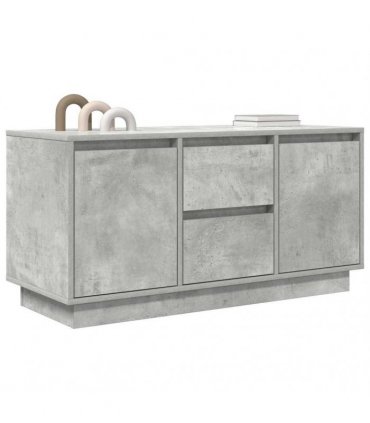 vidaXL TV Cabinet with LED Lights Concrete Grey 100x41x50 cm