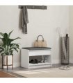 vidaXL Hall Bench White 63 x 38 x 45 cm Engineered Wood and Fabric