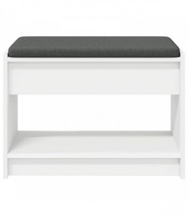 vidaXL Hall Bench White 63 x 38 x 45 cm Engineered Wood and Fabric