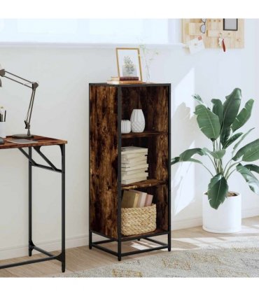 vidaXL Book Cabinet Smoked Oak 40x35x107.5 cm Engineered Wood