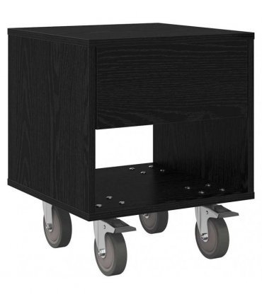 vidaXL Bedside Table Black Oak 40.5 x 40 x 48 cm Engineered Wood