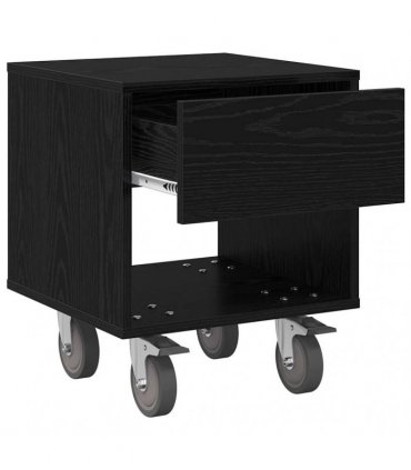 vidaXL Bedside Table Black Oak 40.5 x 40 x 48 cm Engineered Wood