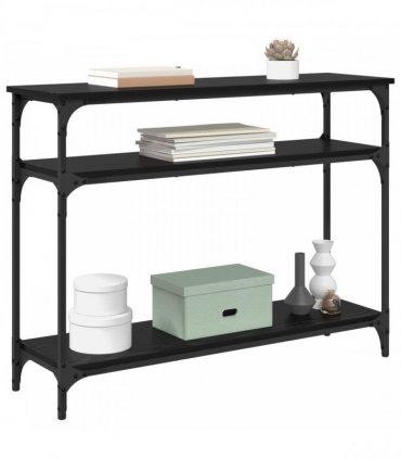 vidaXL Console Table Black Oak 100 x 29 x 75 cm Engineered Wood
