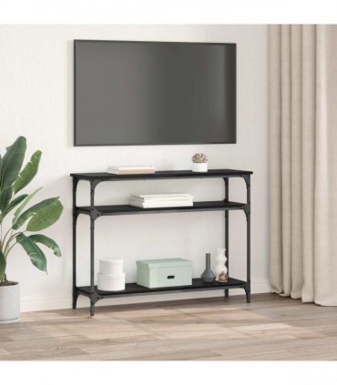 vidaXL Console Table Black Oak 100 x 29 x 75 cm Engineered Wood