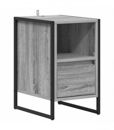 vidaXL Bedside Table with Drawer 2 pcs Grey Sonoma 39.5 x 30 x 50 cm