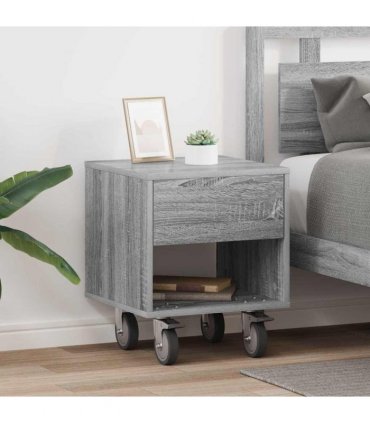 vidaXL Bedside Table 2 pcs Grey Sonoma 40.5 x 40 x 48 cm