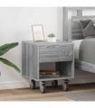 vidaXL Bedside Table 2 pcs Grey Sonoma 40.5 x 40 x 48 cm
