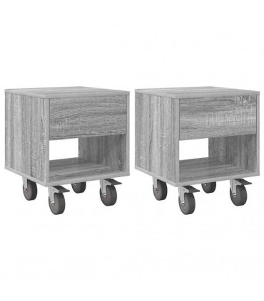 vidaXL Bedside Table 2 pcs Grey Sonoma 40.5 x 40 x 48 cm