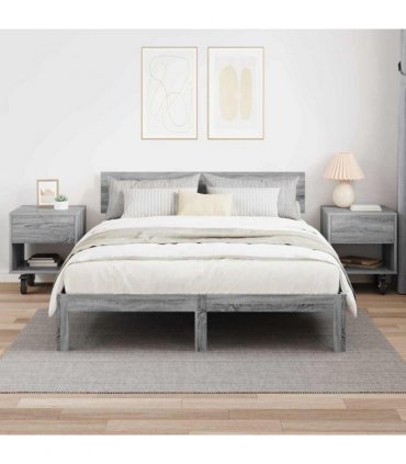 vidaXL Bedside Table 2 pcs Grey Sonoma 40.5 x 40 x 48 cm
