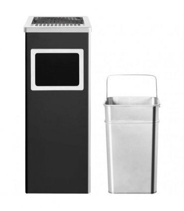 vidaXL Ashtray Dustbin Hotel 36 L Steel Black