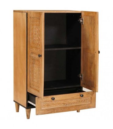 vidaXL Highboard Light brown 60 x 33 x 100 cm Solid mango wood