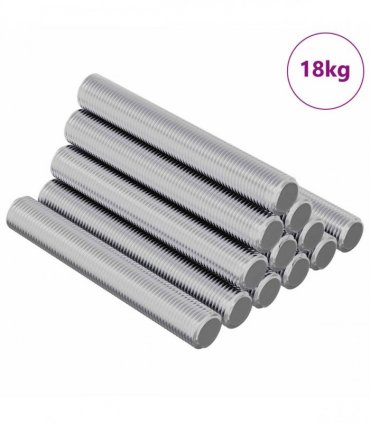 vidaXL Threaded Rod 1000 pcs Silver Steel
