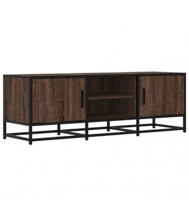 vidaXL TV Cabinet Brown Oak 120x35x41 cm Engineered Wood and Metal