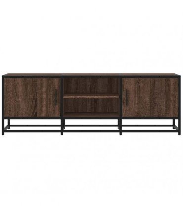 vidaXL TV Cabinet Brown Oak 120x35x41 cm Engineered Wood and Metal