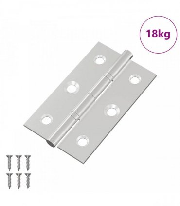 vidaXL Hinge Plain 899 pcs Silver 58 x 35 x 1 mm Steel