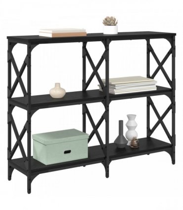 vidaXL Console Table Black Oak 100 x 28 x 80.5 cm Engineered Wood
