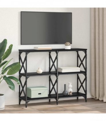 vidaXL Console Table Black Oak 100 x 28 x 80.5 cm Engineered Wood