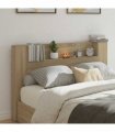 vidaXL Headboard Cabinet with LED Sonoma 160 x 16.5 x 103.5 cm