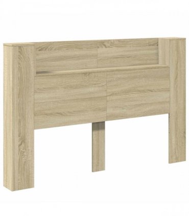 vidaXL Headboard Cabinet with LED Sonoma 160 x 16.5 x 103.5 cm