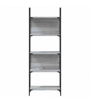 vidaXL Bookshelf 5-Tier Grey Sonoma 60.5x24x166.5 cm Engineered Wood