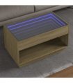 vidaXL Coffee Table with Infinity LED Sonoma Oak 90x50x50 cm