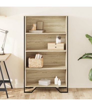 vidaXL Bookcase Sonoma Oak 80x31x137.5 cm Engineered Wood