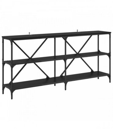 vidaXL Console Table Black Oak 160 x 30 x 75 cm Engineered Wood