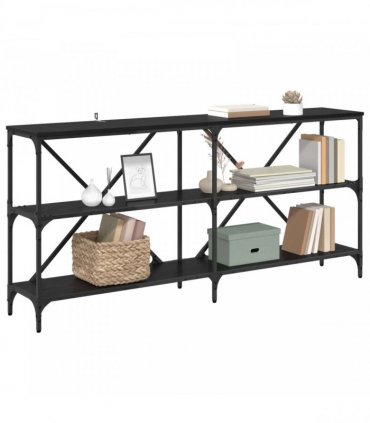 vidaXL Console Table Black Oak 160 x 30 x 75 cm Engineered Wood