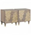 vidaXL Bedside Cabinet with Door 2 pcs Grey 40 x 33 x 46 cm