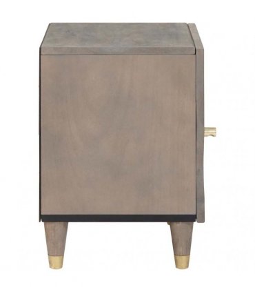 vidaXL Bedside Cabinet with Door 2 pcs Grey 40 x 33 x 46 cm