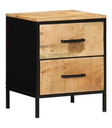 vidaXL Bedside Cabinet 2 pcs Brown and Black 40 x 35 x 50 cm