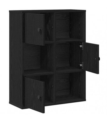 vidaXL Bookcase Black Oak 60x24x76.5 cm Engineered Wood