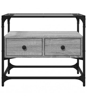 vidaXL TV Cabinet with Glass Top Grey Sonoma 60x35x51 cm Engineered Wood