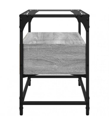 vidaXL TV Cabinet with Glass Top Grey Sonoma 60x35x51 cm Engineered Wood