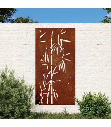 vidaXL Garden Wall Decoration 105x55 cm Corten Steel Bamboo Design