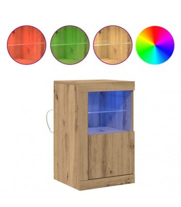 vidaXL LED Sideboard 2 pcs Artisan Oak 41 x 37 x 67 cm Engineered Wood