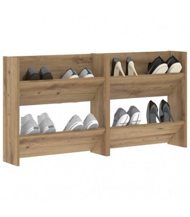 vidaXL Shoe Cabinet 2 pcs Artisan Oak 60 x 18 x 60 cm Engineered Wood