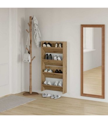 vidaXL Shoe Cabinet 2 pcs Artisan Oak 60 x 18 x 60 cm Engineered Wood