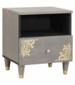 vidaXL Bedside Cabinet Grey 40 x 33 x 46 cm Solid Mango Wood