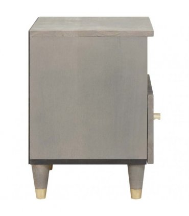 vidaXL Bedside Cabinet Grey 40 x 33 x 46 cm Solid Mango Wood