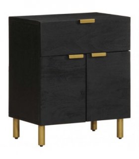 vidaXL Bedside Cabinet Black 50x33x60 cm Engineered Wood