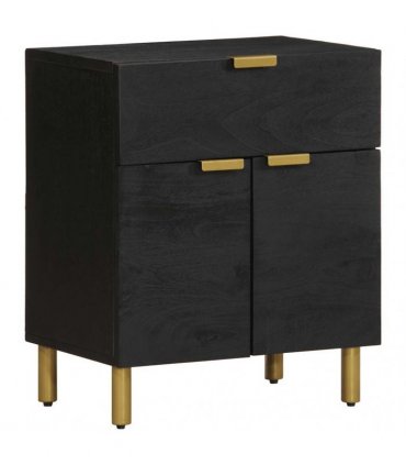 vidaXL Bedside Cabinet Black 50x33x60 cm Engineered Wood