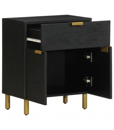 vidaXL Bedside Cabinet Black 50x33x60 cm Engineered Wood