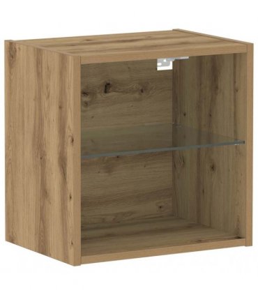 vidaXL Floating Shelf with LED Light Brown 40 x 28.5 x 40 cm