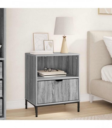 vidaXL Bedside Cabinet Grey sonoma 49 x 36 x 61 cm Engineered wood