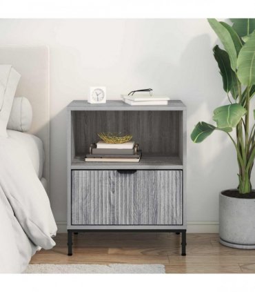 vidaXL Bedside Cabinet Grey sonoma 49 x 36 x 61 cm Engineered wood
