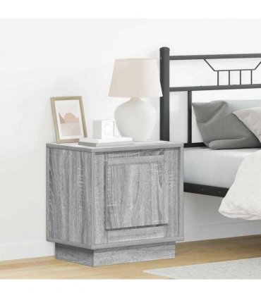 vidaXL Bedside Cabinet 2 pcs Grey 44 x 34.5 x 45 cm Engineered Wood