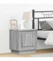 vidaXL Bedside Cabinet 2 pcs Grey 44 x 34.5 x 45 cm Engineered Wood