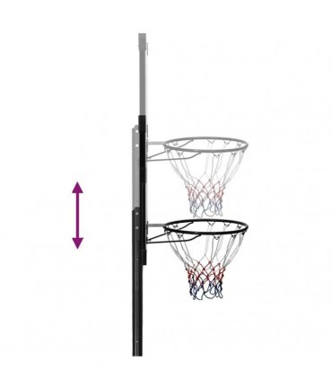 vidaXL Basketball Stand Transparent 256-361 cm Polycarbonate