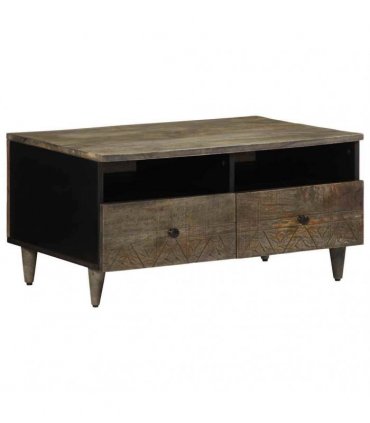 vidaXL Coffee Table Light Grey 80x54x40 cm Solid Wood Mango
